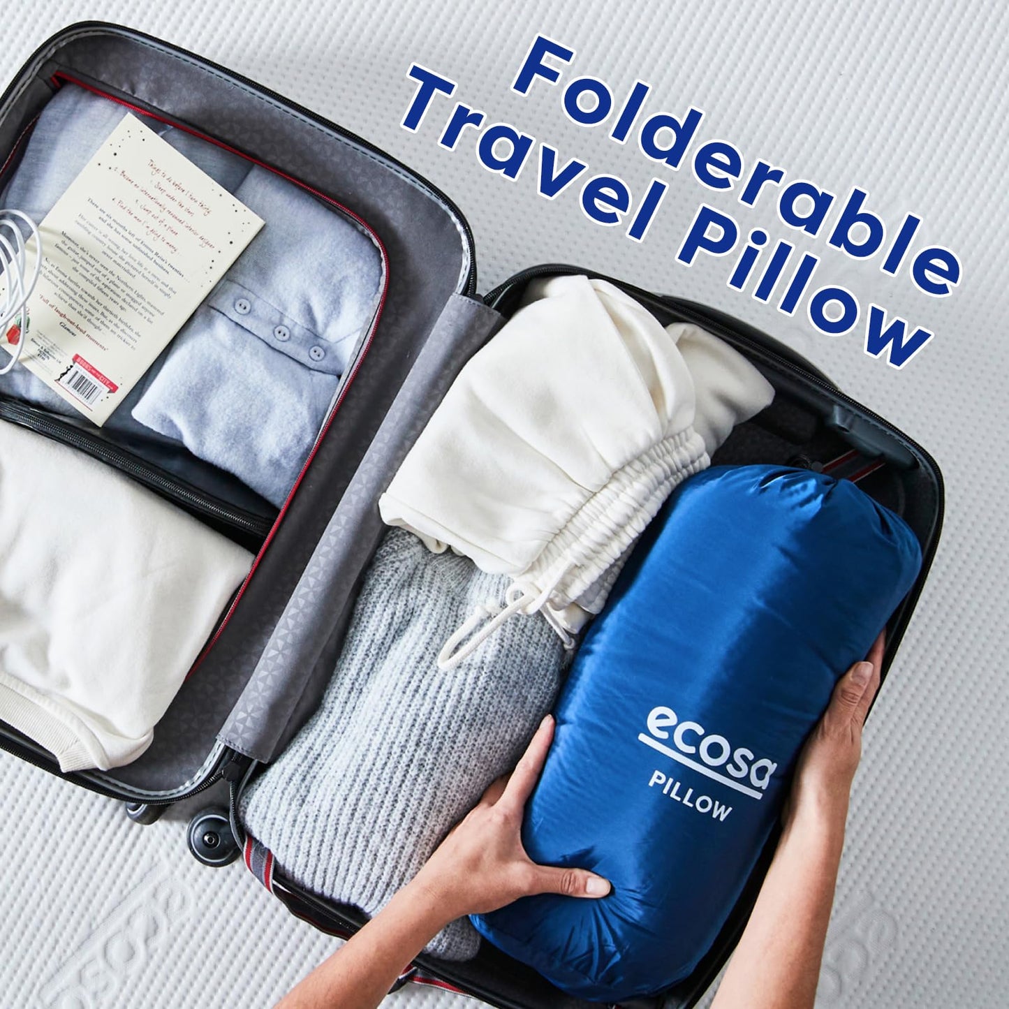 Ecosa® Pillow | Supreme Comfort & Support | #1 Pillow for Comfort | Adjustable Height | Best for All Sleep Positions | Machine Washable Cover | 100 Night Sleep Trial