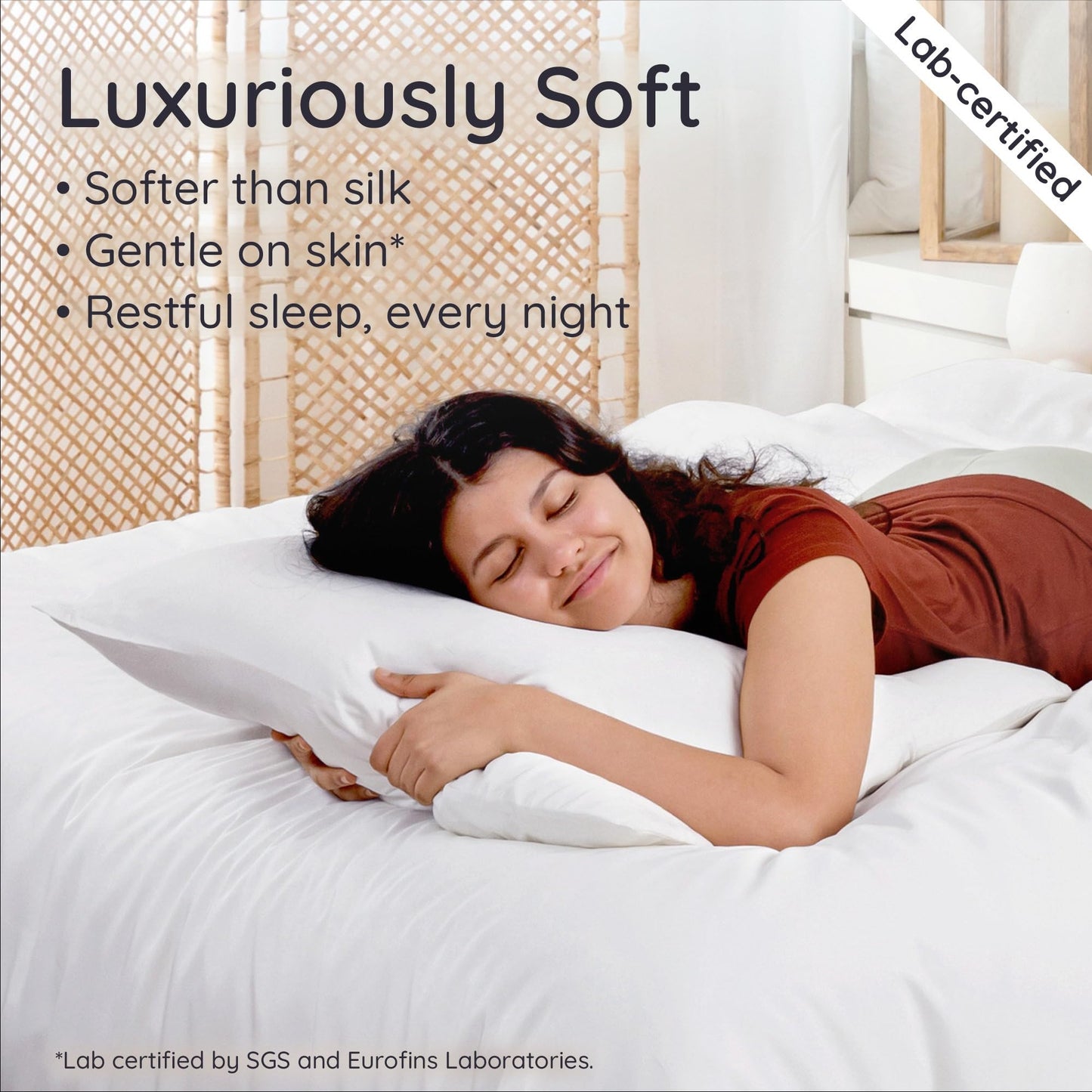 Bambaw 100% Viscose Derived from Bamboo Pillowcase Standard Size – Set of 2 Cooling Pillow Cases for Hot Sleepers, Breathable & Good for the Skin, Cooling Pillow Cover with Envelope Closure (White)