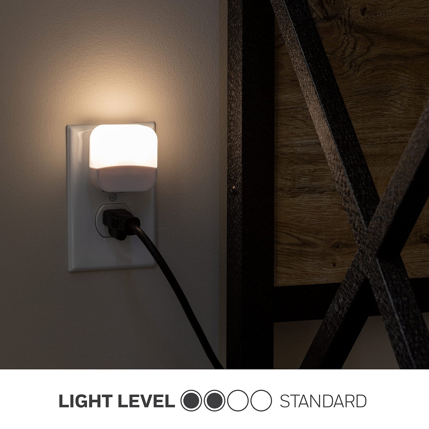 Lights by Night Plug In Night Light Bedroom Decor Apartment Essentials LED Lights Ambient Lighting Dusk to Dawn Sensor Nightlight Bathroom, Square 6 pack