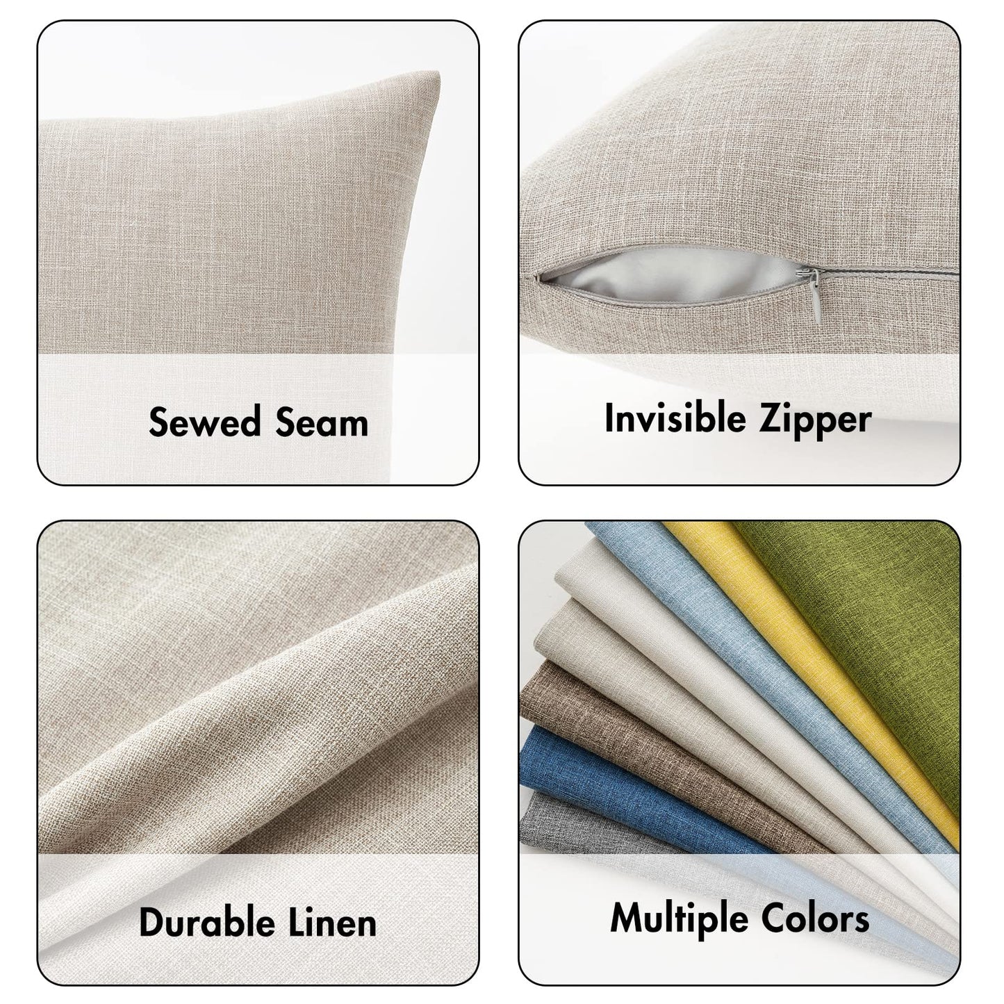 MIULEE 24x24 Inch Pack of 2 Decorative Linen Burlap Textured Euro Pillow Covers Farmhouse Boho Accent Pillowcases Spring Home Decor for Couch Sofa Bedroom Living Room Taupe