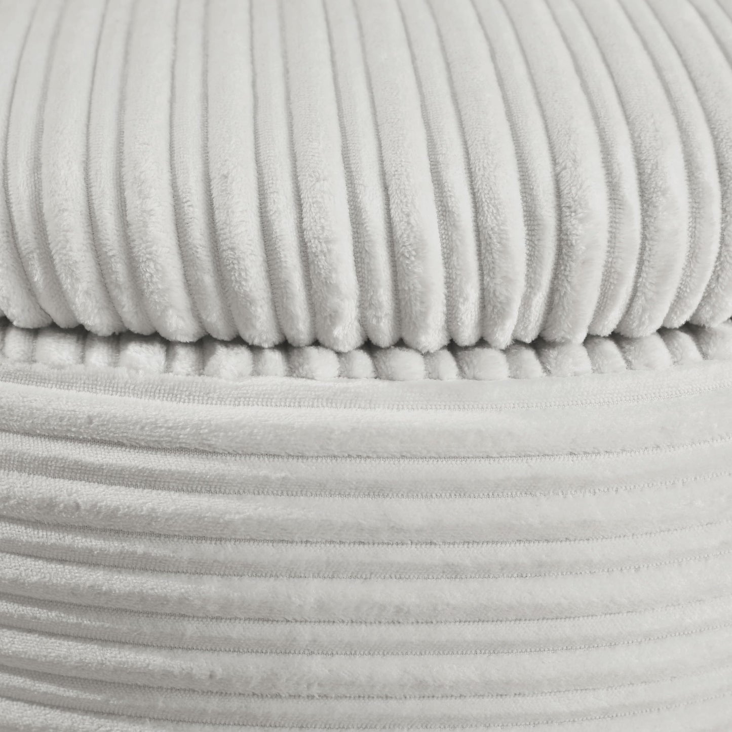 OSP Home Furnishings Brayfield Round Upholstered Storage Ottoman, Taupe Cord Fabric