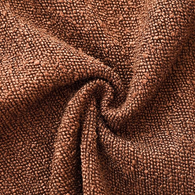 Foindtower Decorative Textured Boucle Throw Pillow Covers Accent Solid Pillow Cases Neutral Soft Cozy Couch Cushion Case for Chair Sofa Bedroom Living Room Home Decor 18x18 Inch,1PC,Red Taupe