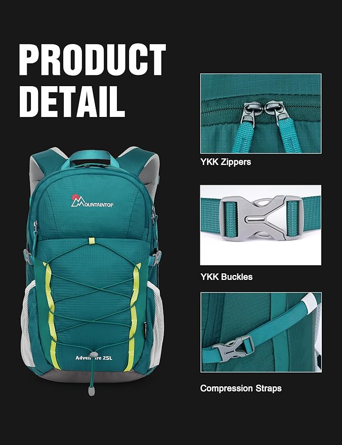 MOUNTAINTOP 18L/25L/40L Hiking Backpack,Lightweight Travel Backpack with Rain Cover for Outdoor Backpacking, Camping