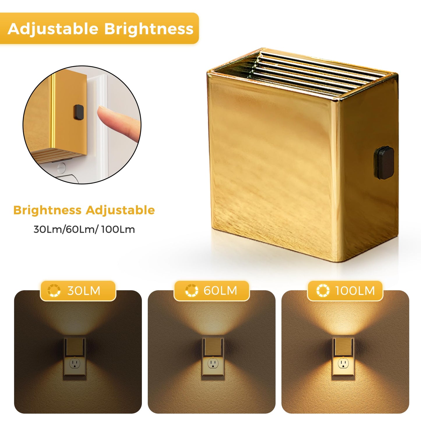 L LOHAS LED [4-PACK] Night Lights Plug into Wall, Dusk to Dawn Sensor, 3000K Warm White, Brightness Adjustable, Modern Home Decor Nightlight for Bathroom Hallway Kitchen Bedroom