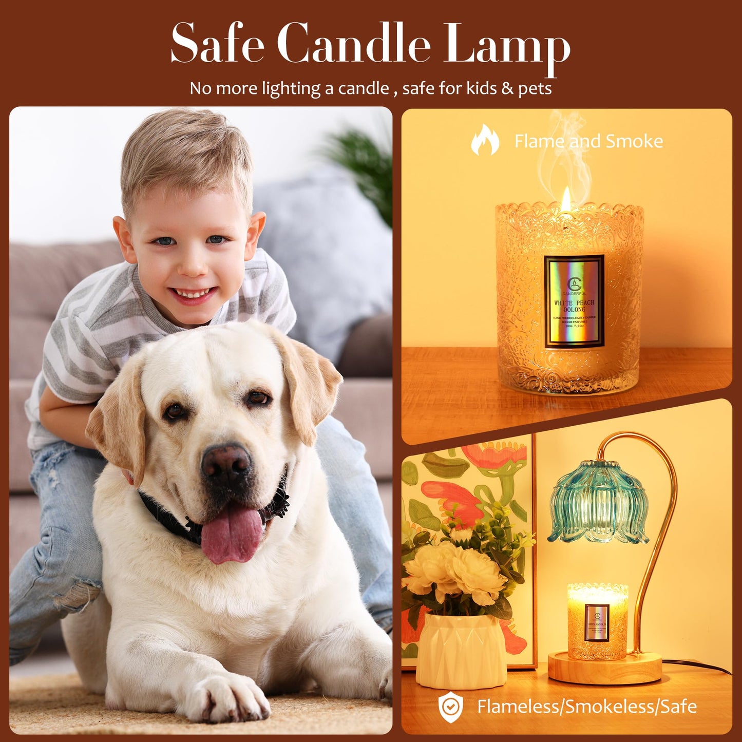 Merrtody Flower Candle Warmer Lamp with Timer & Dimmer - Fits All Jar Scented Candles - House Warming & Mother's Day Gift for Women，Mom，Her