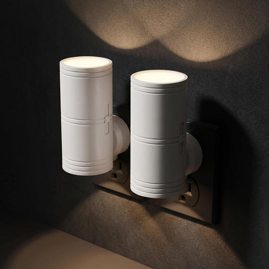 Likelgn Night Light Plug into Wall, 2 Pack Dimmable LED Nightlight with Dusk to Dawn Sensor, Soft White Glow, for Hallway, Bathroom, Bedroom, White