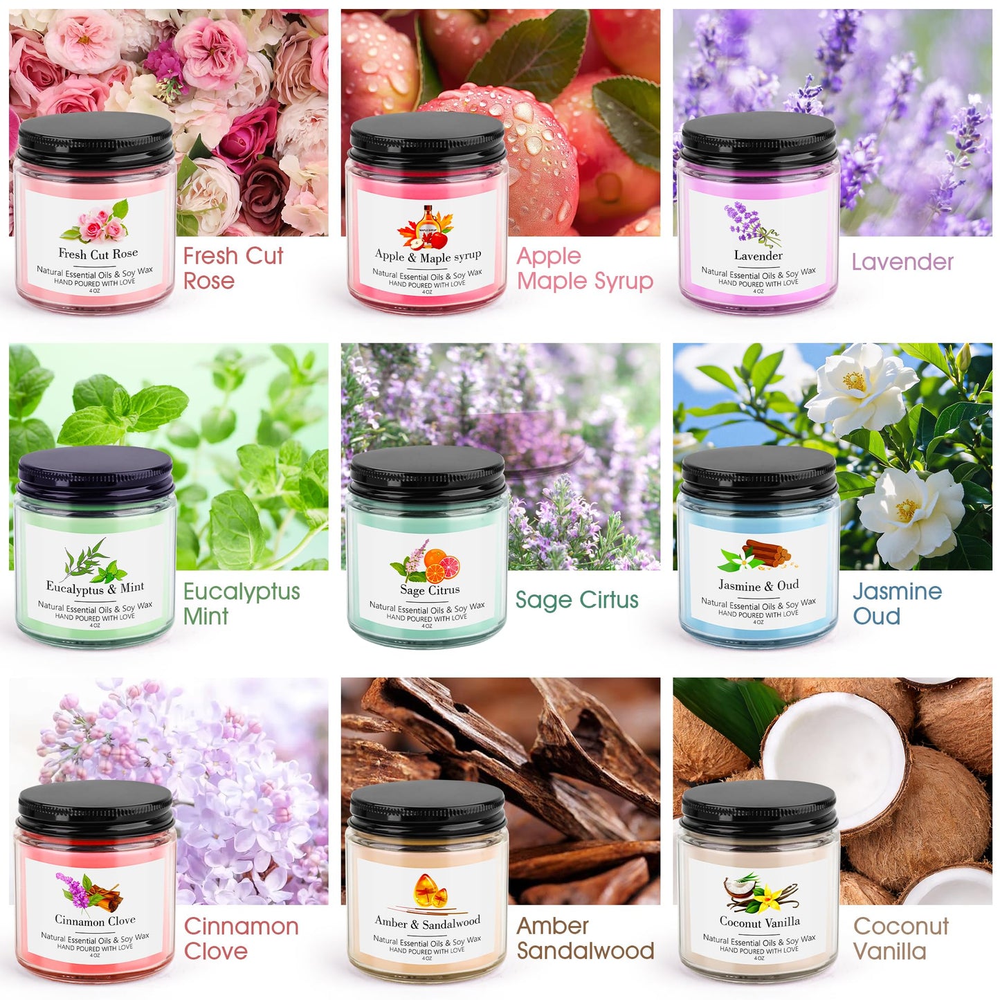9 Pack Candles Gift for Women Aromatherapy Candles for Home Scented 36 oz 300 Hour Long Lasting Candles Gifts Set, Mothers Day Gifts, Birthday, Valentine, Christmas, Anniversary Holiday Home Decor
