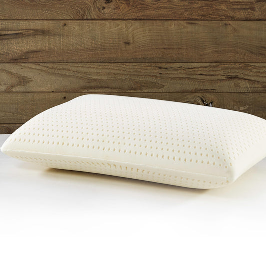 I AM Natural Talalay Latex Medium Support Bed Pillow for Sleeping, Removable and Breathable 100% Cotton Cover, White