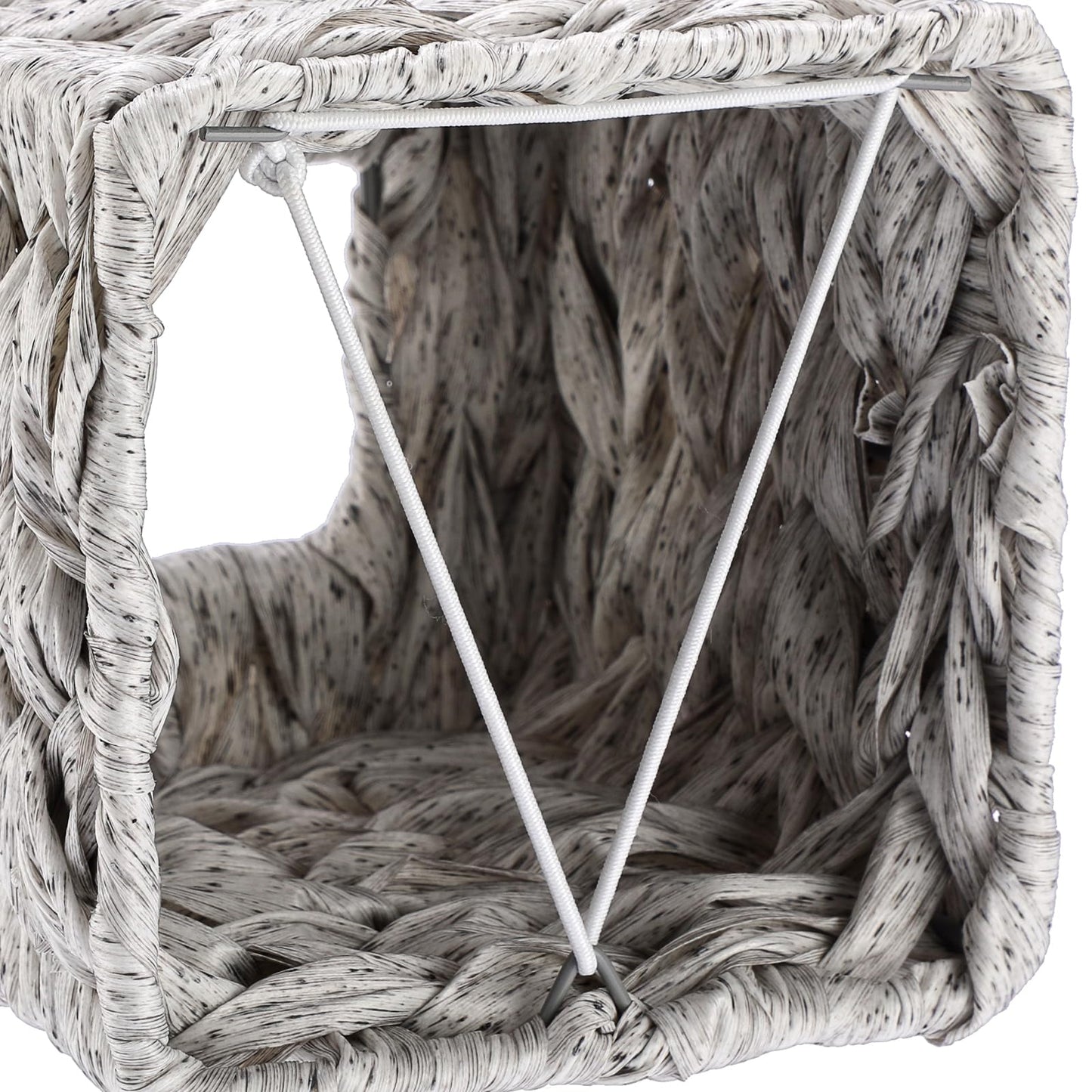 Sumnacon Wicker Tissue Box Cover, Square Tissue Box Holder, Hand Woven Facial Tissues Dispenser, Decorative Boho Tissue Box Organizer for Bathroom Bedroom Kitchen Office Table Desk Counter