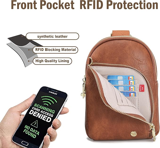 INICAT RFID Blocking Sling Bag Anti Theft Crossbody Bags Women Valentine's Day Gifts Travel Purses Vegan Leather