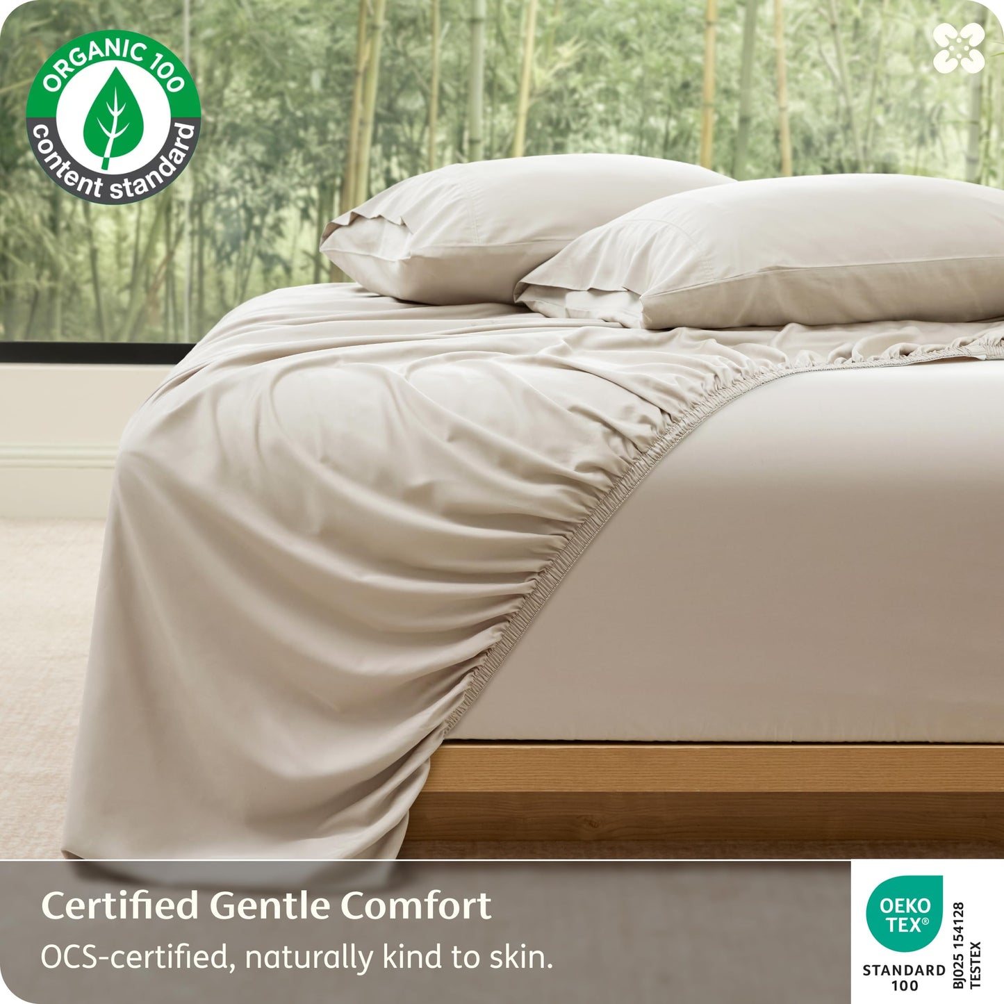 Bedsure 3PCS 100% Organically Grown Bamboo Viscose King Size Fitted Sheet