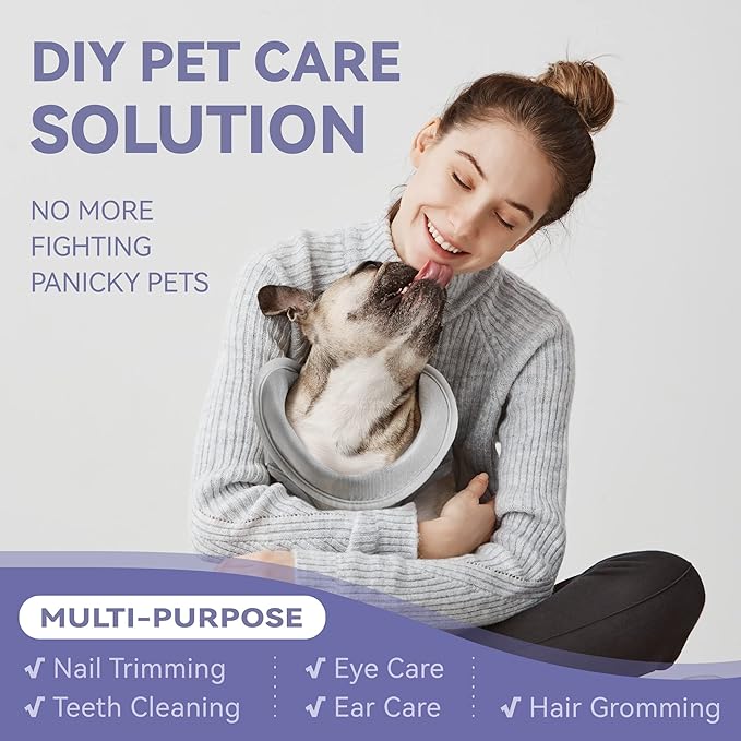 Loflaze Dog Grooming Hammock Harness for Dogs & Cats with Pet Nail Clipper Trimmer - Cat Hanger Sling for Trimming Clipping Nails- Dog Hammock Restraint Bag for Small Medium Large pet （ Purple XS）