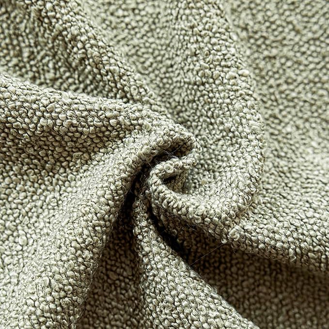 Foindtower Decorative Textured Boucle Throw Pillow Covers Accent Solid Pillow Cases Neutral Soft Cozy Couch Cushion Case for Chair Sofa Bedroom Living Room Home Decor 22x22 Inch,1PC,Dirty Sage Green