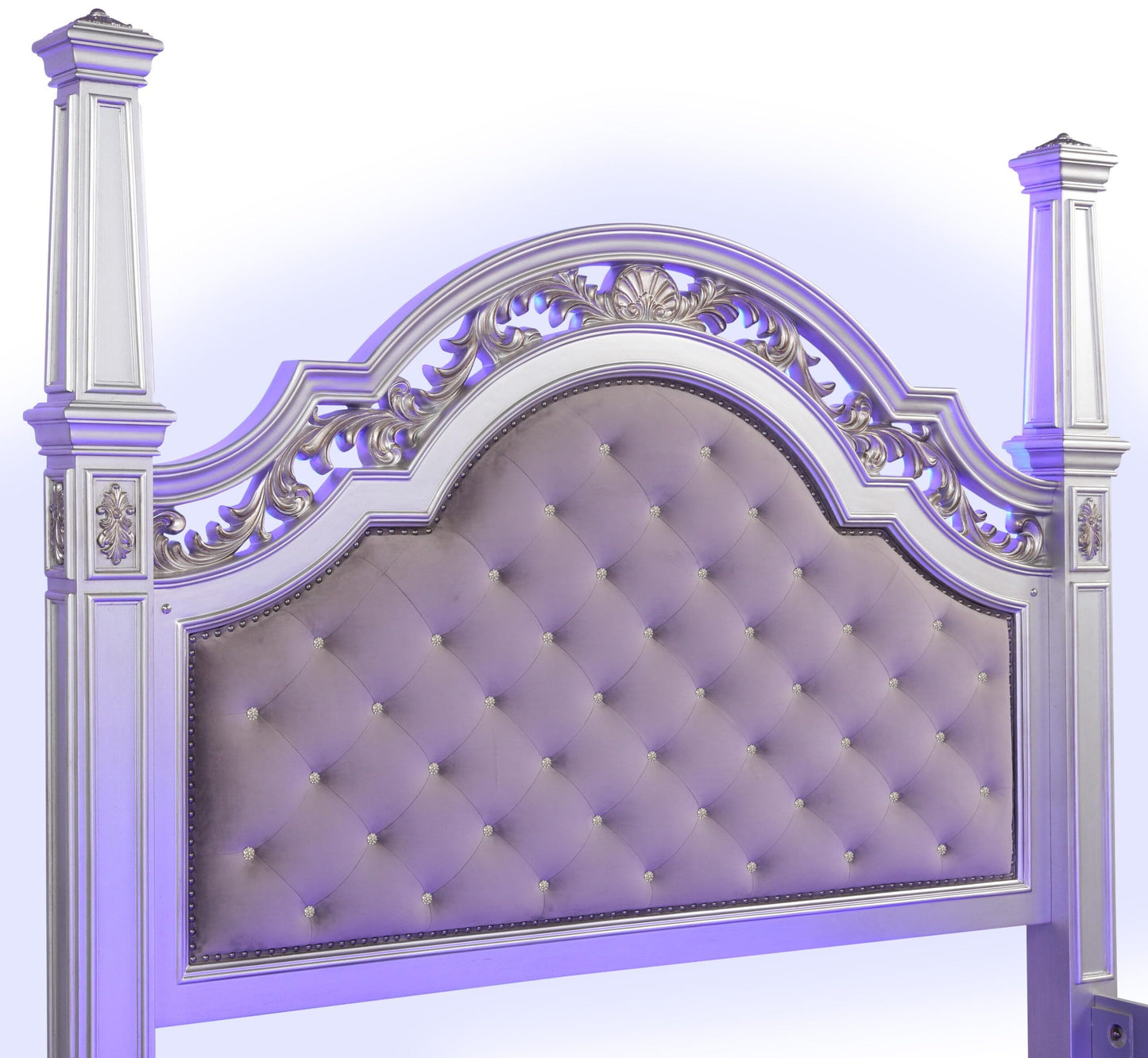 First of a Kind Valentina Silver Queen 4 Piece Bedroom Set