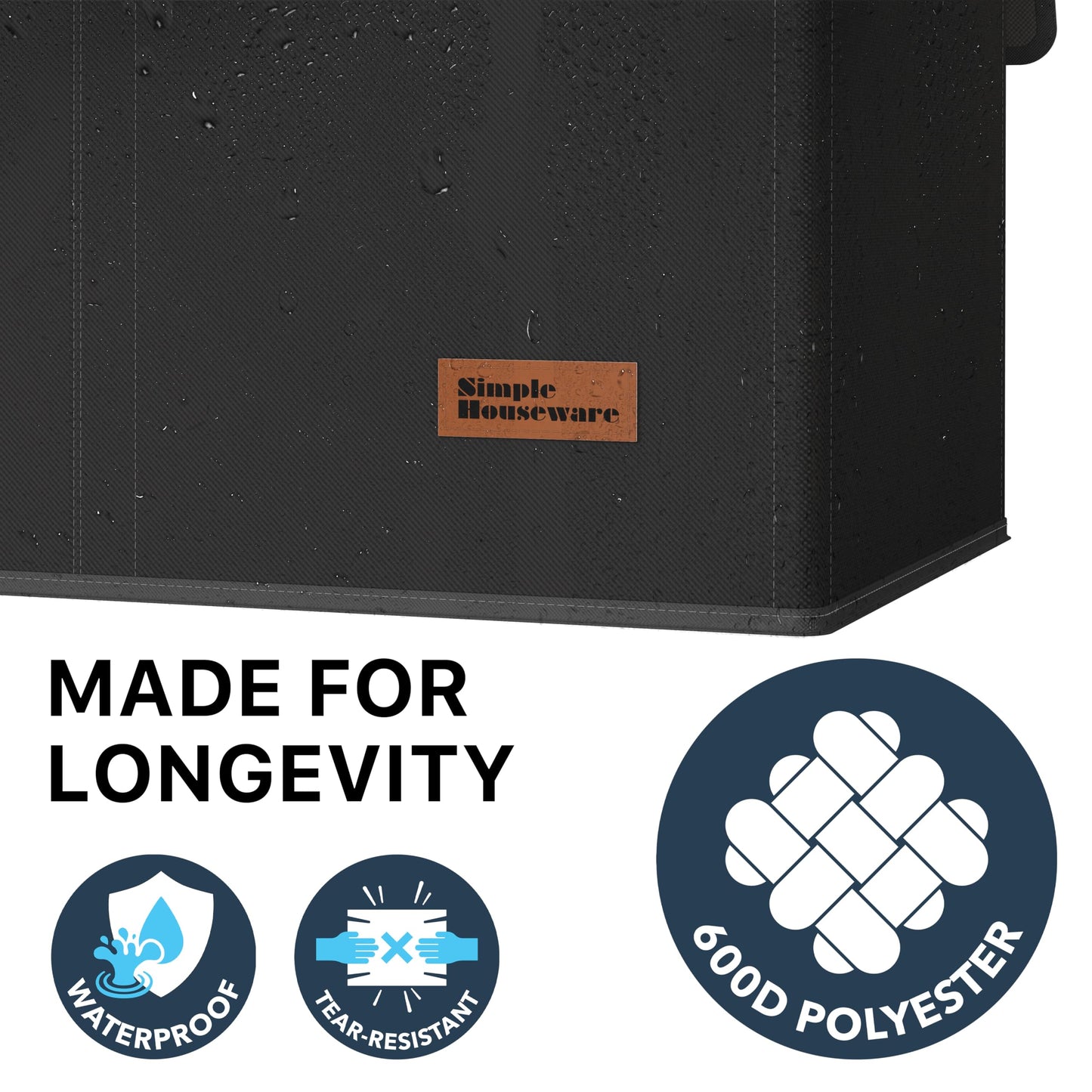 Simple Houseware Double Laundry Hamper with Lid and Removable Bags, Black