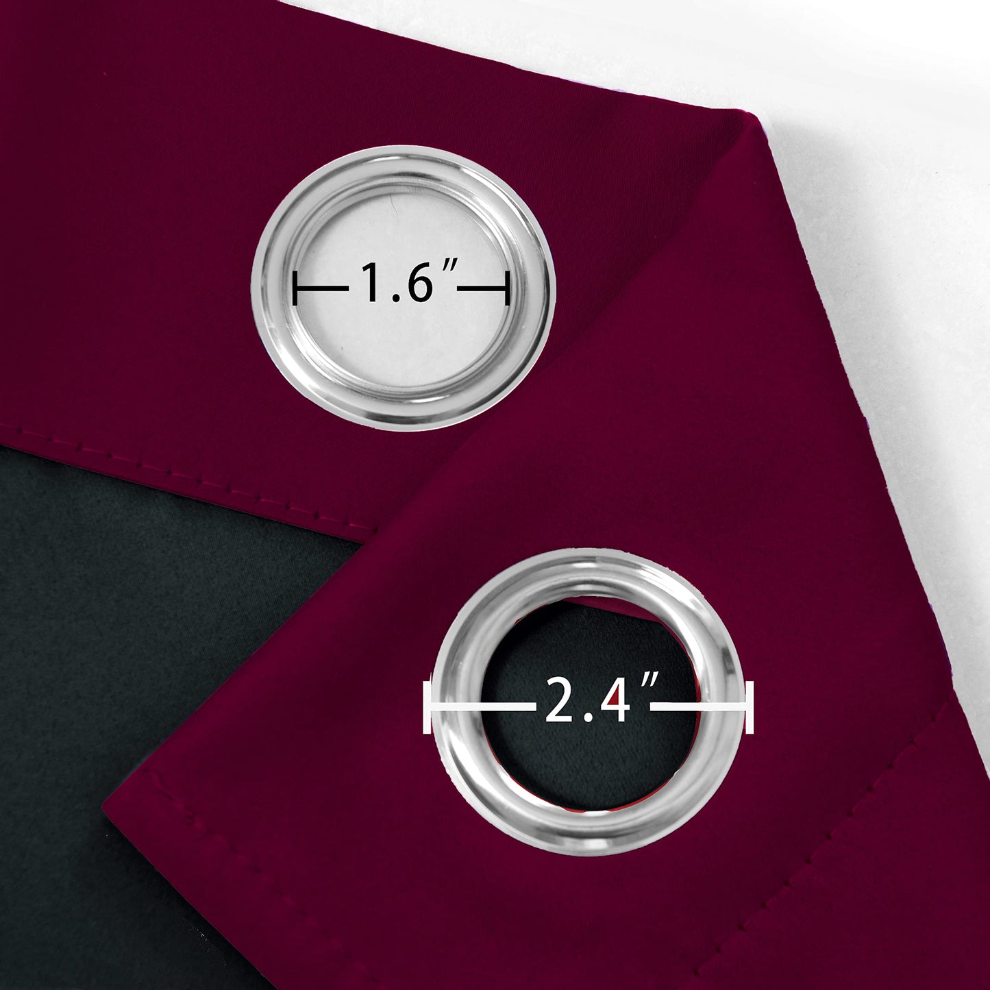LEMOMO 100% Blackout Curtains 52 x 63 Inch/Burgundy Red Curtains 2 Panels with Black Lining Room Darkening Thermal Insulated Bedroom Curtains