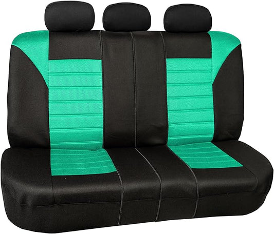 FH Group Automotive Car Seat Covers Rear Set Premium 3D Air Mesh Seat Covers, Airbag Compatible and Split Bench Cover Universal Fit Interior Accessories for Cars Trucks and SUVs - Mint