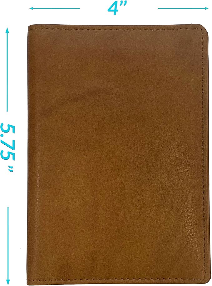 Personalized Monogrammed Antique Saddle Leather RFID Passport Wallet and Luggage Tag