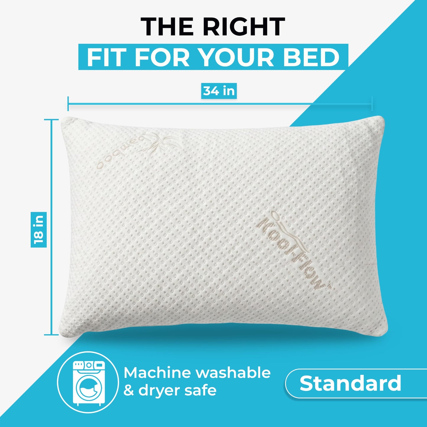 Xtreme Comforts Memory Foam Pillows | GREENGUARD Certified Shredded Foam Fill for Personalized Support | Slim Cooling King Bed Pillows for Side, Back & Stomach Sleepers | Pillows King Size