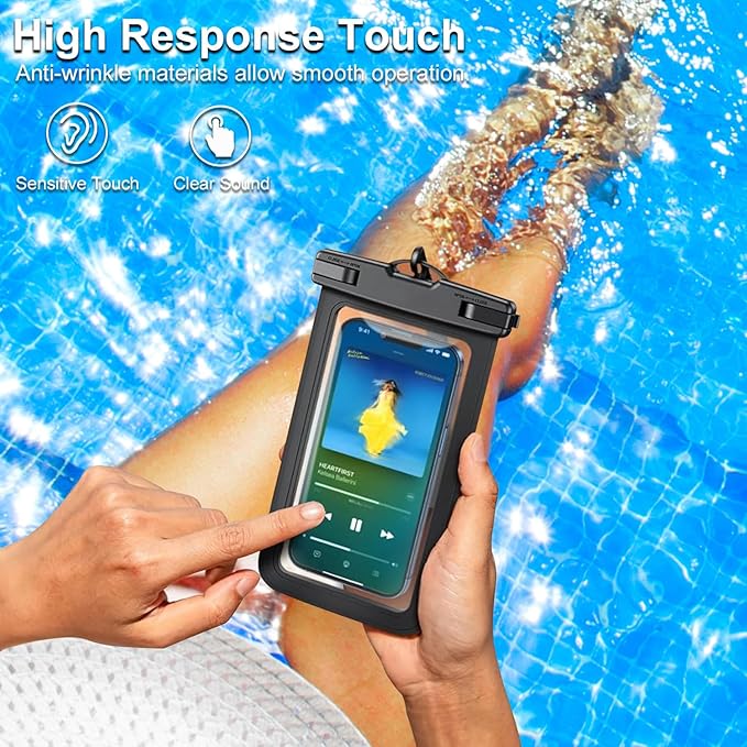 Up to 8.3" 4 Pack Black White Universal Waterproof Phone Pouch, Large Phone Waterproof Case Dry Bag,Protection Level: IP68,Outdoor Sports for Apple iPhone,Samsung,and More,Black,White