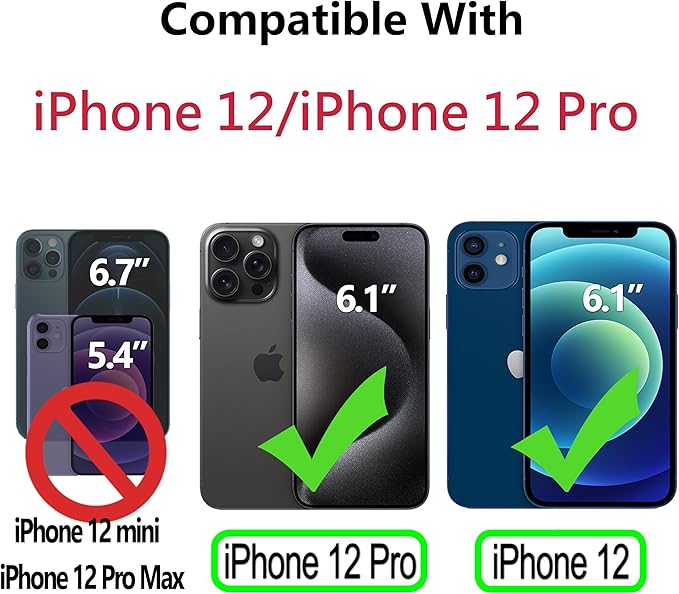 CIVICASE for iPhone 12/iPhone 12 Pro Wallet Case,Leather Flip Case [RFID Blocking] Credit Card Holder Folio Magnetic Stand TPU Shockproof Cover Color Matching for iPhone 12/iPhone 12 Pro,Black Blue