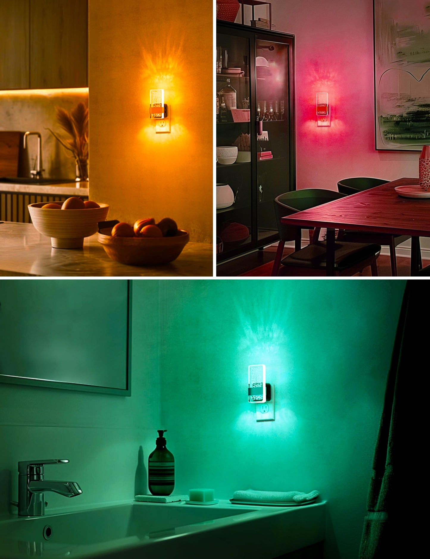 L LOHAS LED Night Lights Plug Into Wall [4 Pack], Night Light with Dusk to Dawn Sensor, Night Light, 0-100LM Dimmable Nightlight for Kids, Bathroom, Hallway,Gift