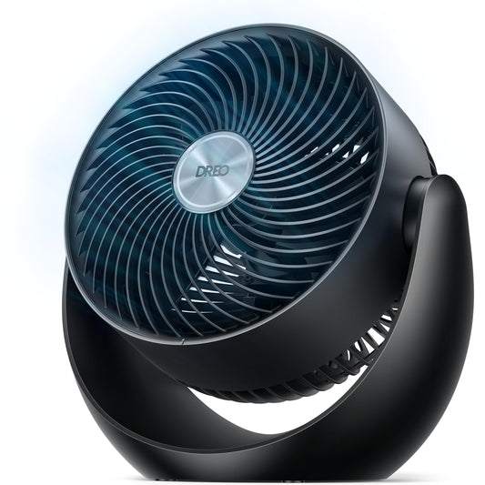 DREO Fan for Bedroom, Table Air Circulator for Whole Room, 11 Inch, 60ft Strong Airflow, 120° adjustable tilt, 20db Low Noise, Quiet, 3 Speeds, Desk Fan for Home,Office, Kitchen