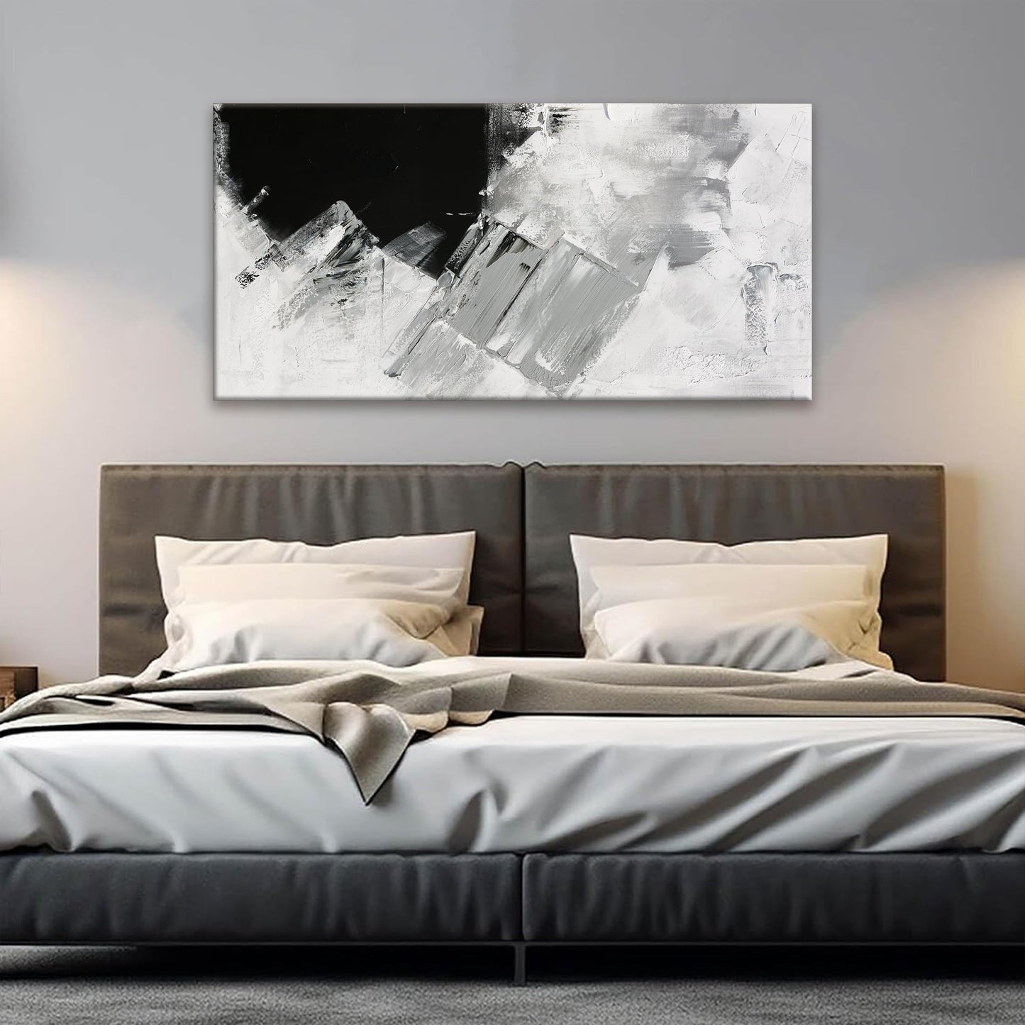 TAIJXAGSG Abstract Canvas Art Wall Decor Painting Home Wall Decor 20x40 Inch Decorations Black Grey Abstract Wall Art Office Canvas Picture For Bedroom Kitchen Office Artwork