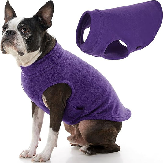 Gooby Stretch Fleece Vest Dog Sweater - Violet, 2X-Large - Warm Pullover Super Stretchy Fleece Dog Jacket for Small to Large Dogs