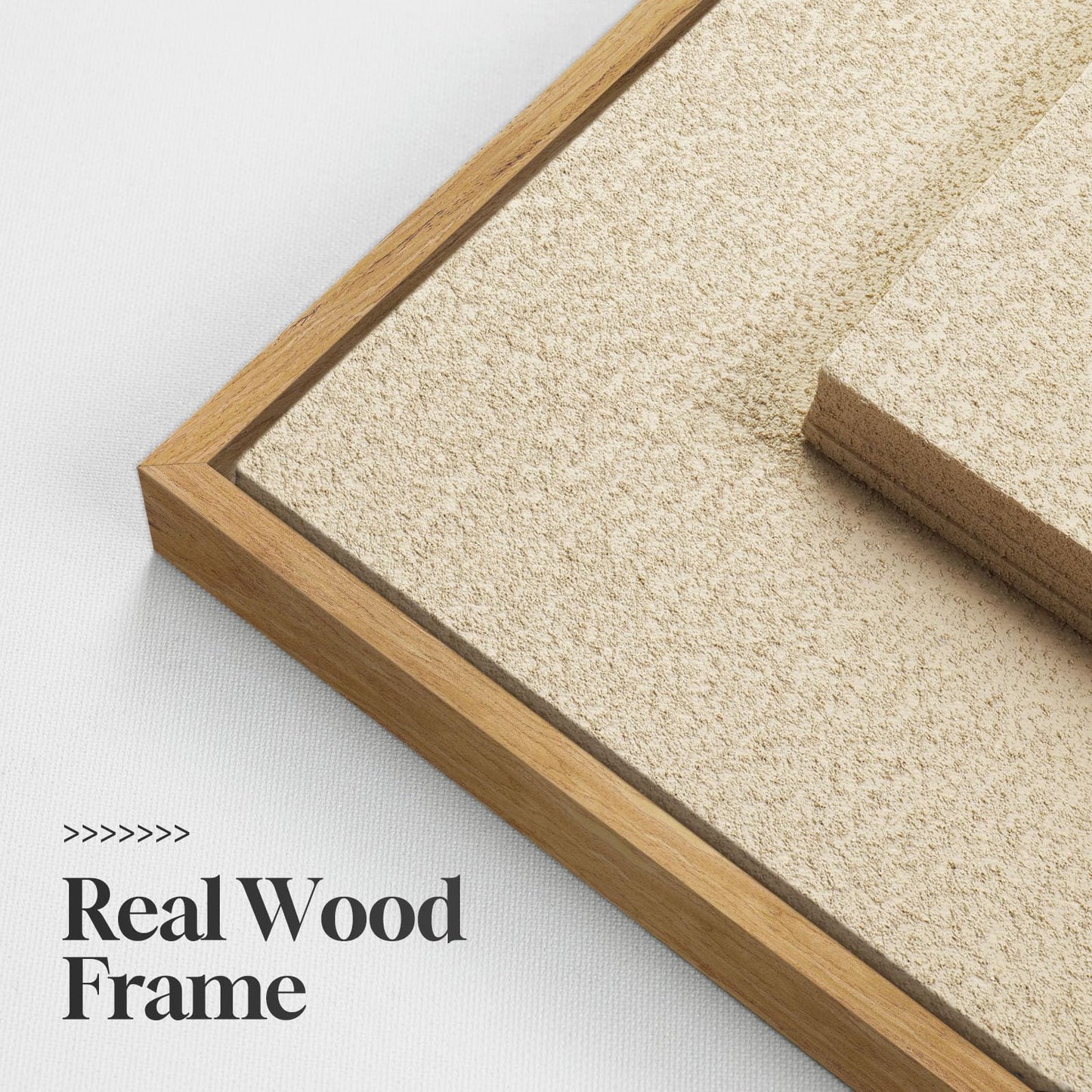 Large Framed 3D Neutral Abstract Wall Art for Living Room, Horizontal Modern Textured Paintings Artwork for Walls, Beige Geometric Pictures Wall Decor for Bedroom Dining Room Home Office, 60x30 In