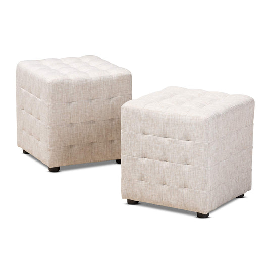 Baxton Studio Ottomans, One Size, Beige