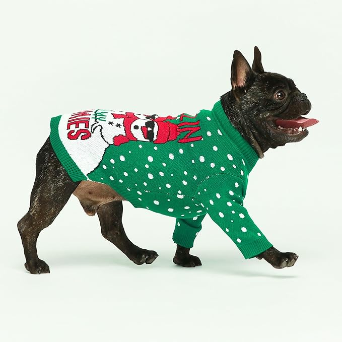 Fitwarm Chillin with My Snowmies Dog Ugly Christmas Sweater, Winter Dog Clothes for Small Dogs Girl Boy, Pet Holiday Sweatshirt, Xmas Snowman Outfit, Green, Red, White, XXL
