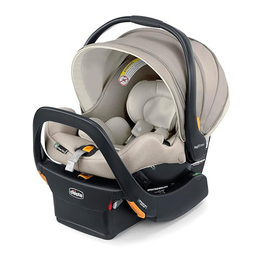 Chicco KeyFit Max Zip ClearTex Infant Car Seat and Base, Rear-Facing Seat for Infants 4-30 lbs., Infant Head and Body Support, Compatible with Chicco Strollers, Baby Travel Gear | Sierra/Beige