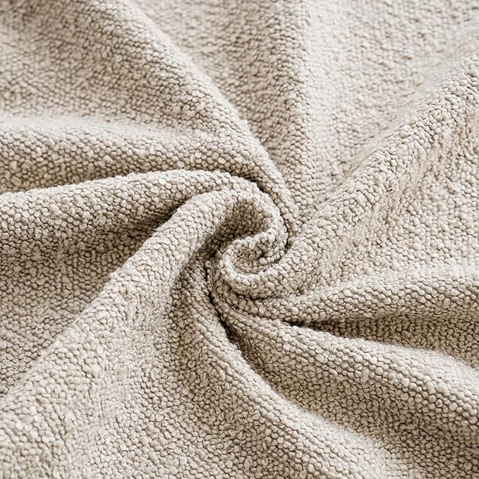 Foindtower Textured Boucle Throw Pillow Covers Accent Solid Lumbar Pillow Cases Cozy Soft Decorative Couch Cushion Case for Chair Sofa Bedroom Living Room Home Decor, 12 x 20 Inch,Beige Oatmeal