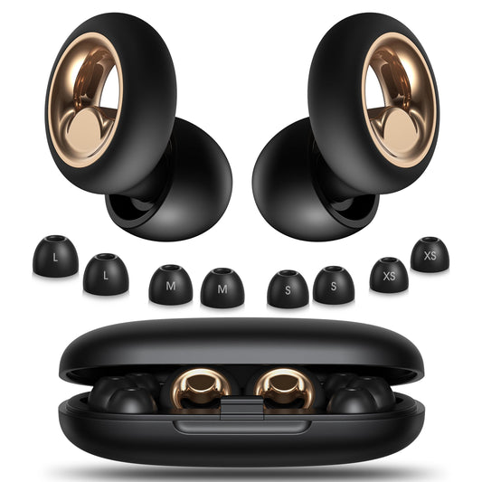 Vosaf Ear Plugs for Sleeping, 45dB Silicone Ear Plugs for Noise Reduction, Reusable Sleeping Noise Cancelling Earplugs for Snoring, Concert & Shooting Ear Protection with 6 Eartips(Black)