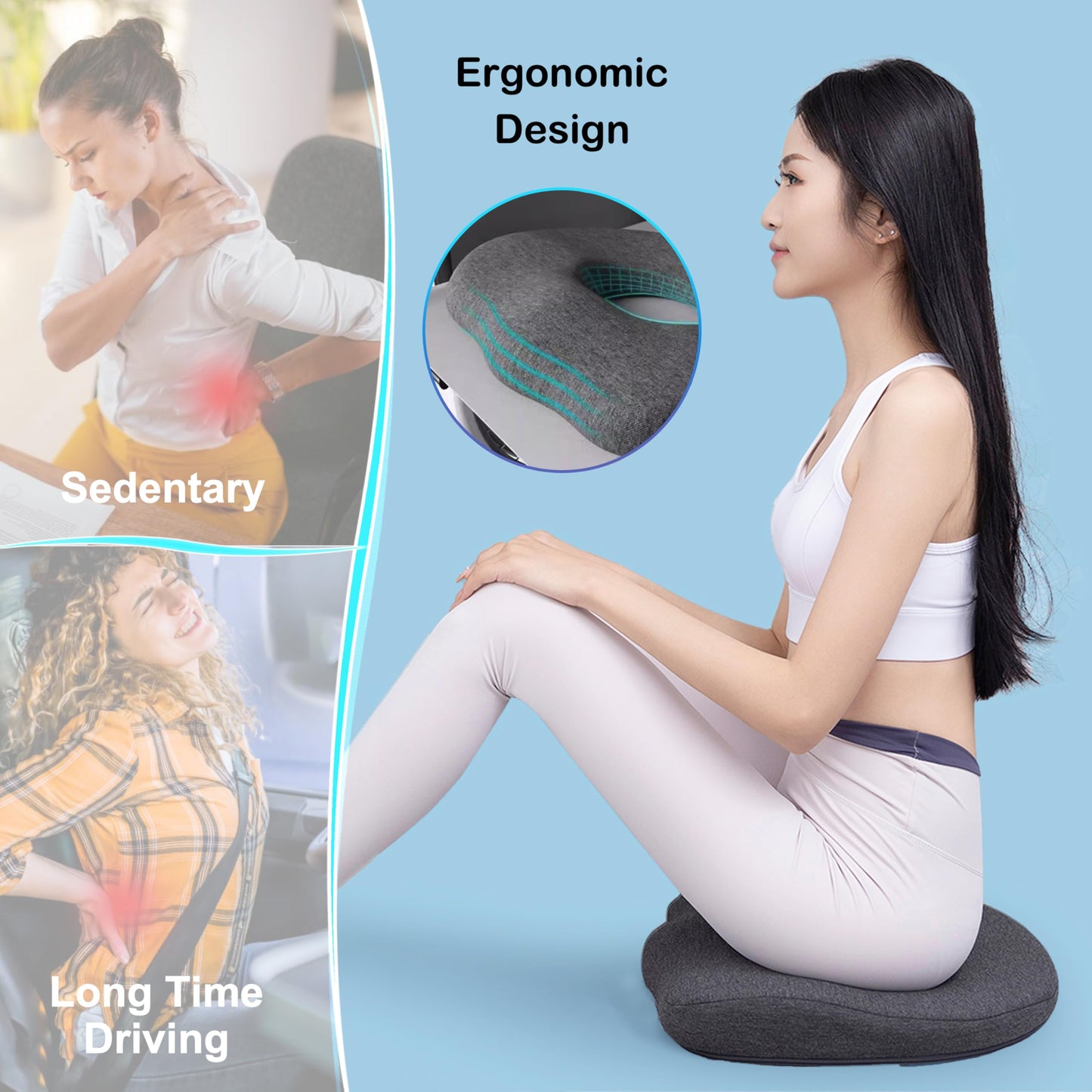 galactruly Bed Sore Cushions for Butt, Bedsore Pressure Relief Pillow for Sleeping and Sitting, Donut Pillow for Tailbone Pain, O Shaped Opening Butt Pillows for Sitting Tailbone
