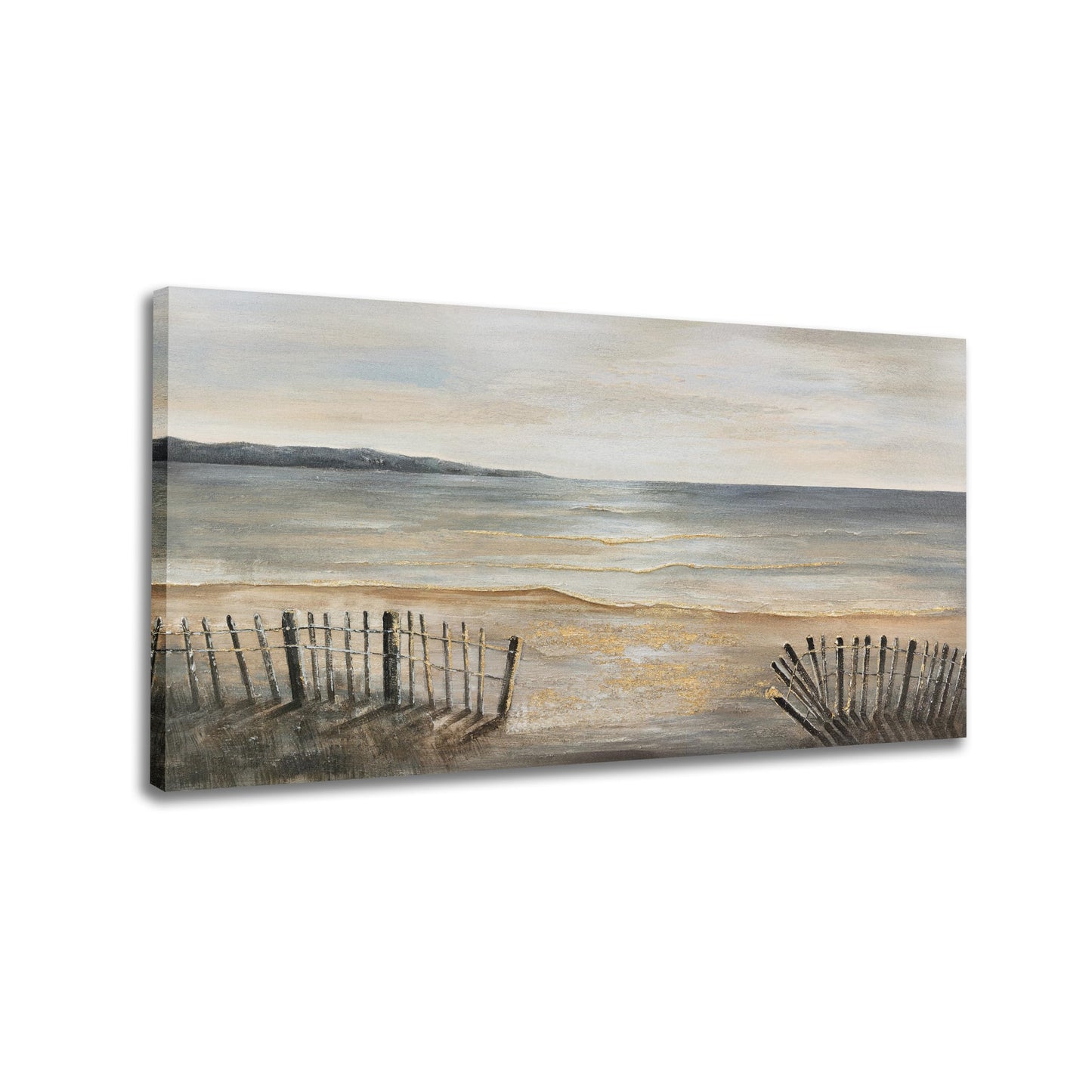 Yuaxker Ocean Large Wall Decor Grey and Gold Wall Art Modern Trendy Art Canvas Paintings Artwork for Living Room, Bedroom, Dining Room Office Decor 30x60 inch