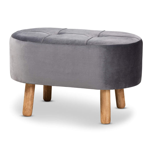 Baxton Studio Ottomans, Grey/Natural