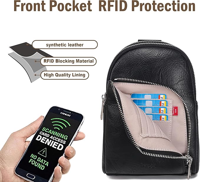 INICAT RFID Blocking Sling Bag Anti Theft Crossbody Bags Women Valentine's Day Gifts Travel Purses Vegan Leather