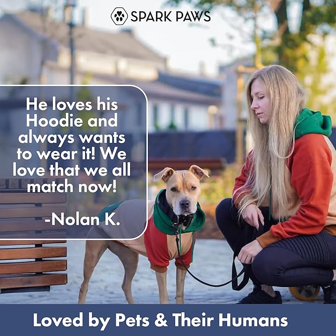 Spark Paws Dog Hoodie – Premium Dog Sweater for Small, Medium, and Large Dogs | Warm Outfits for French Bulldogs, Pitbull, Puppy, Winter Jacket Alternative - Ranger - L