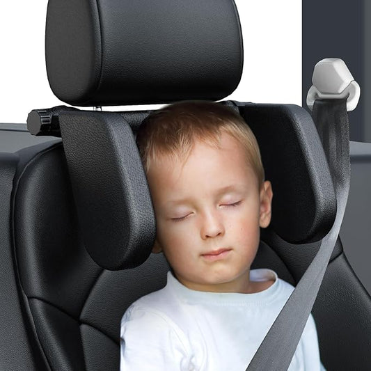 JZCreater Car Headrest Pillow, 180°Adjustable Head Neck Support Pillow, U- Shaped, Travel Sleeping Car Headrest, Only for Car Seat Headrest with Poles，Not Fit for Vehicle if The Seat Without 2 Poles