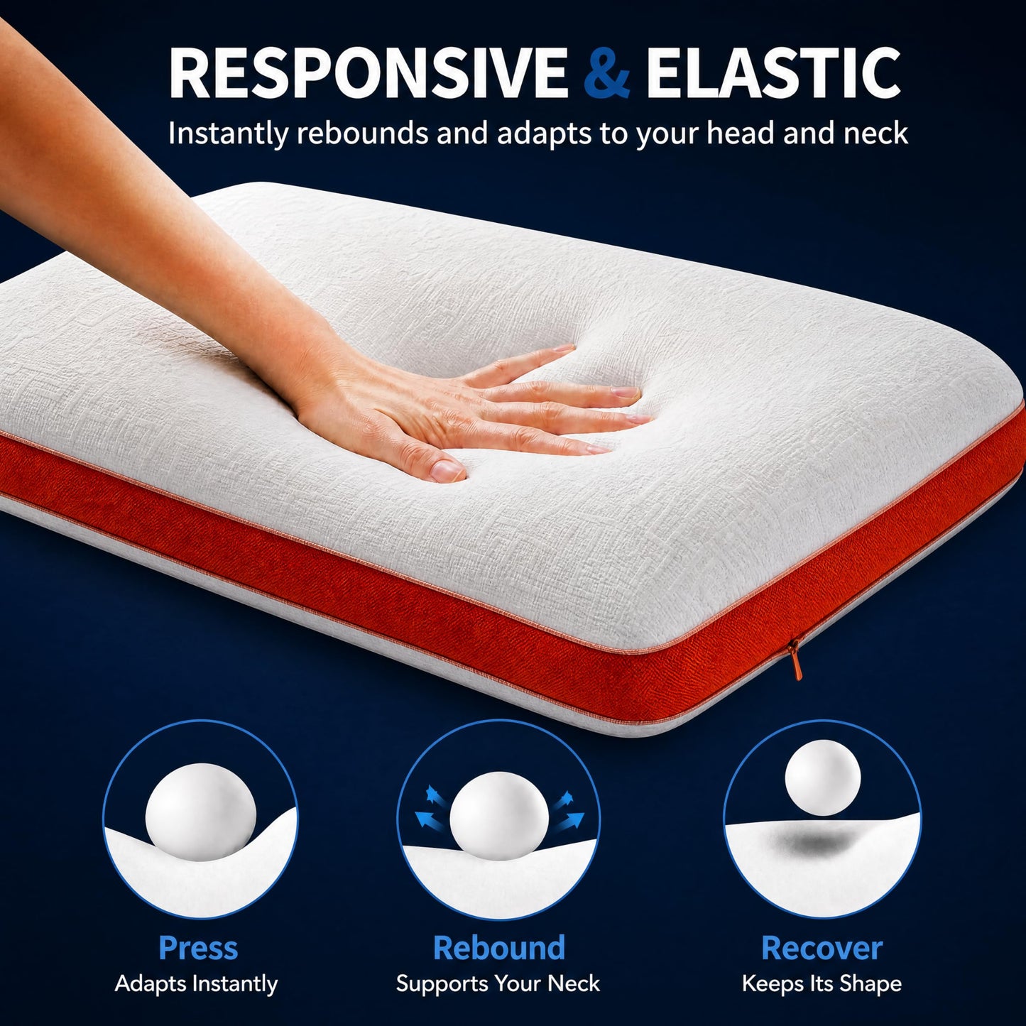 ASRIO Silicone Bed Pillow for Sleeping, Cooling Breathable Medium Firm Pillow with High Resilience Support, Washable Bed Pillow for Side Back and Stomach Sleepers,Queen Size