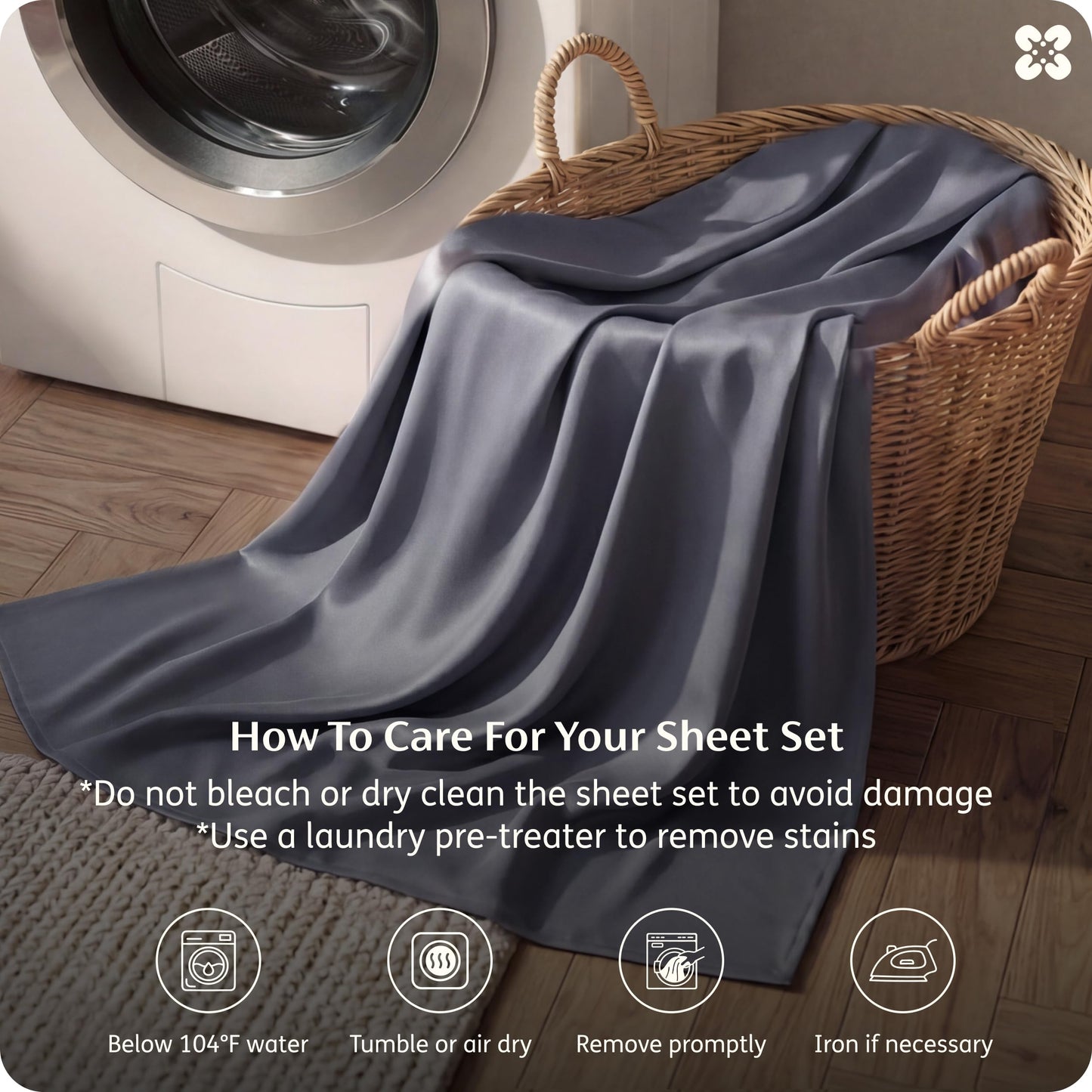 Bedsure King Size Sheets Set, Cooling Sheets for Hot Sleepers, Rayon Derived from Bamboo, PureWoven, Breathable & Soft, Deep Pocket Up to 16 Inches, Hotel Luxury Silky Bedding, Dark Grey