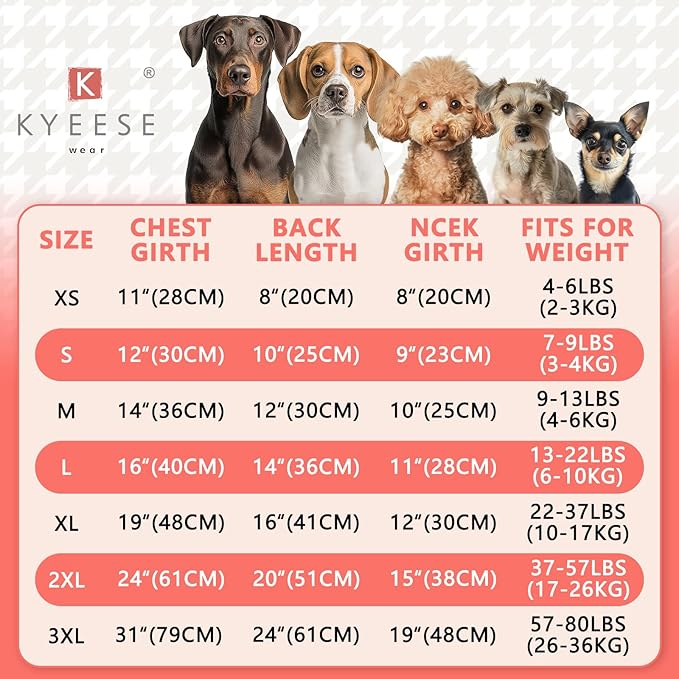 KYEESE Dog Pajamas Plaid Dog Pajamas for Small Dogs Boy Girl Comfy Coat Soft Doggie Jammies Stretchy Onesie Pet Clothes Velvet Pjs, Grey, Medium