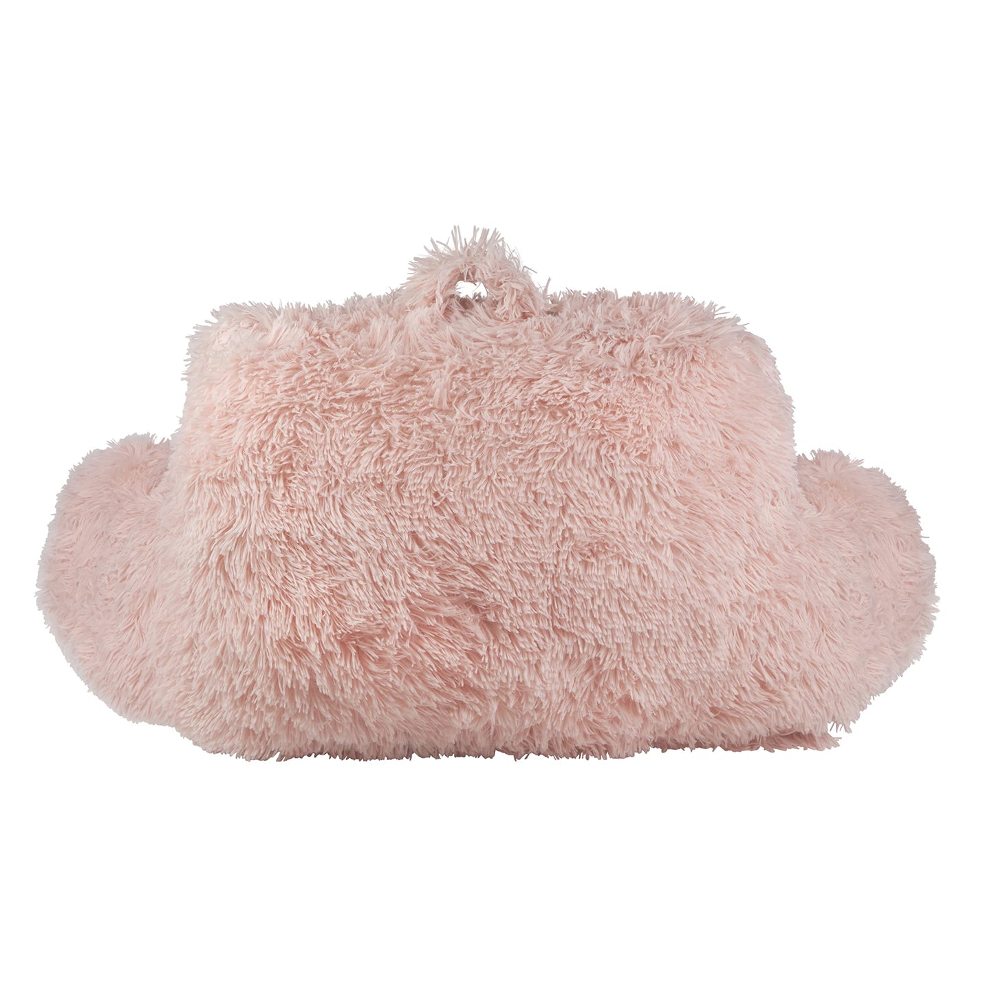Klear Vu Shaggy Bed Rest Back Support Pillow for Adults, and Kids, Serves as Lumbar and Arm Support While on Bed, Chair, Couch, Sofa and Floor - Large Reading Pillow, 30" x 21", Tea Rose