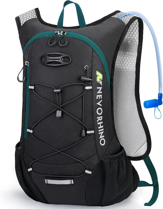 Lightweight Hydration Backpack, Running Backpack with 2L Water Bladder, Hydro Water Daypack for Cycling Hiking Rave for Men Women