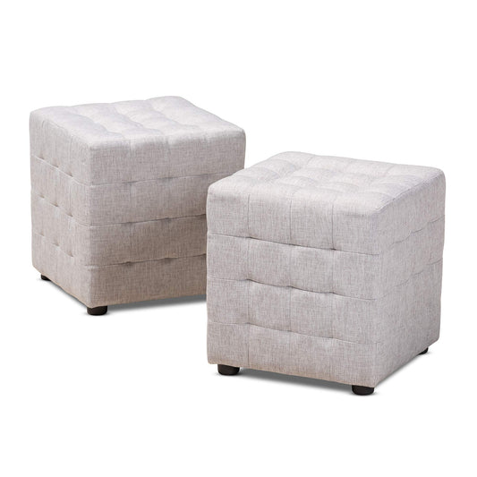 Baxton Studio Ottomans, One Size, Grayish Beige