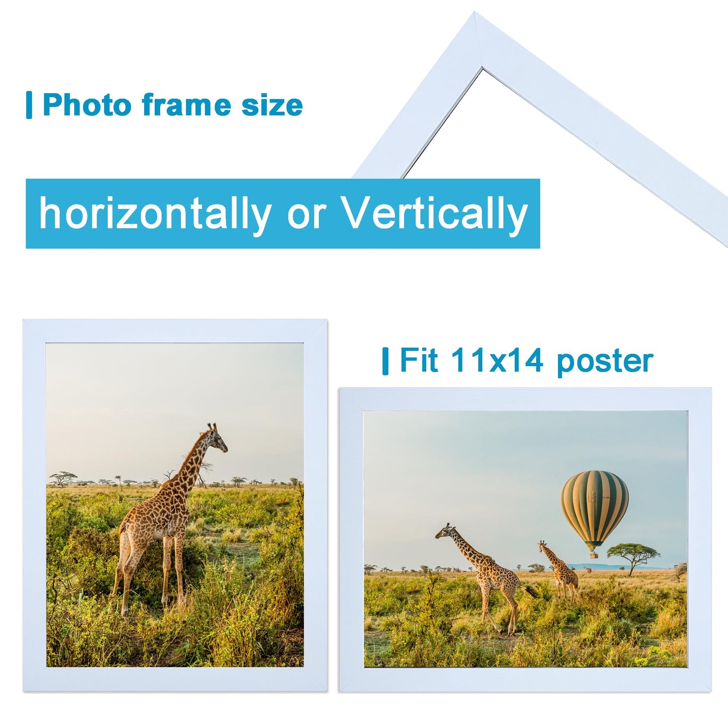 TKYGU 11x14 Picture Frame Set of 3,Wooden Frame 14x11 Wall Gallery Poster Photo frame white with Durable Shatter Resistant Plexiglass for Wall Mounting Family -friend- wedding best gift