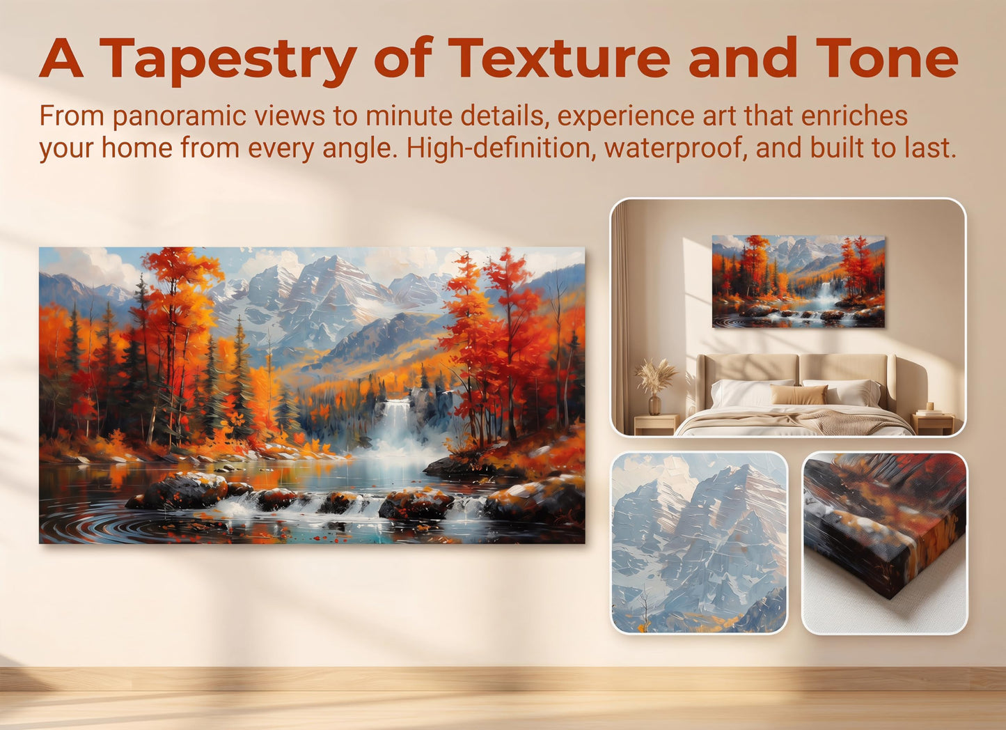 Acocifi Forest Waterfall Canvas Wall Art 40"x20"