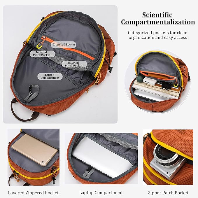 W WINTMING Small Hiking Backpack Travel Backpacks 20L Lightweight Hiking Daypack for Women Men Camping Daily Commuting (Purple)